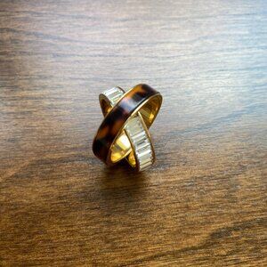 Michael Kors tortoise/rhinestone interlocking ring